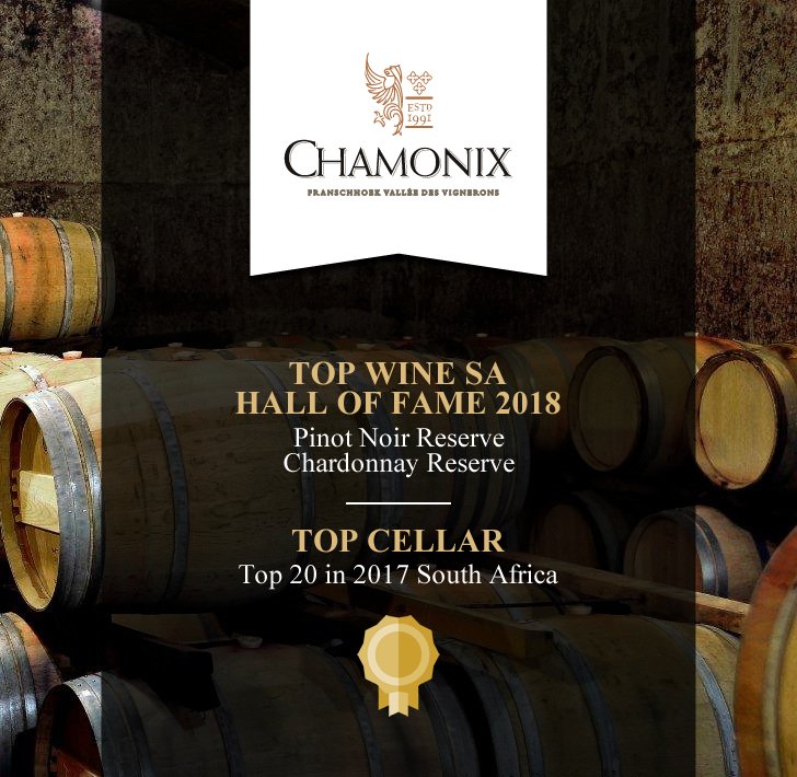 Chamonix Wine Farm (@chamonixwine) on Twitter photo We are incredibly proud & excited to announce that our Chardonnay Reserve and Pinot Noir Reserve have been inducted into the <a href="/TopWineSA/">Top Wine SA</a> Hall of Fame. We are incredibly proud & excited to announce that our Chardonnay Reserve and Pinot Noir Reserve have been inducted into the <a href="/TopWineSA/">Top Wine SA</a> Hall of Fame.