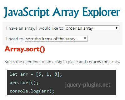 jQueryPlugins_'s tweet photo. JavaScript Array Explorer https://t.co/UUBGBj2rzJ #javascript #array #javascriptArray #arrayExplorer #arrayMethod #explorer https://t.co/Vog32w5z90