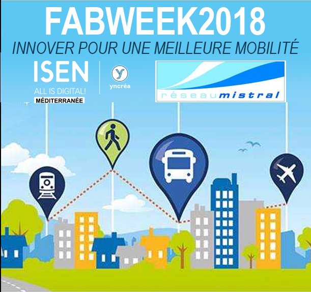 [#Toulon] Semaine #COcréativité : FABWEEK 2018
30 étudiants de <a href="/isenmed/">ISEN Méditerranée</a> @kedgebstln  &amp; @Mode_83 ensemble pr créer la #mobilité️ de demain 🚶🚴‍♀️🚴‍♂️🚍🚗🛴⛴️🚡 avec <a href="/reseaumistral/">réseau Mistral</a> 🌪️
Infos ➡️ isen-mediterranee.fr/fr/dyn/news_vi… #FabW2018 #transport #innovation #AllisDigital