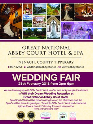 IrishLGBTWedMag's tweet photo. Don't miss @GNAbbey_Court's Spring Wedding Fair on February 25th! PLUS they've teamed up with @SPINSouthWest to give one lucky couple their dream wedding reception at the hotel! Click the link to find out more: https://t.co/az9ABM3Lou https://t.co/EFAiKbDtqT