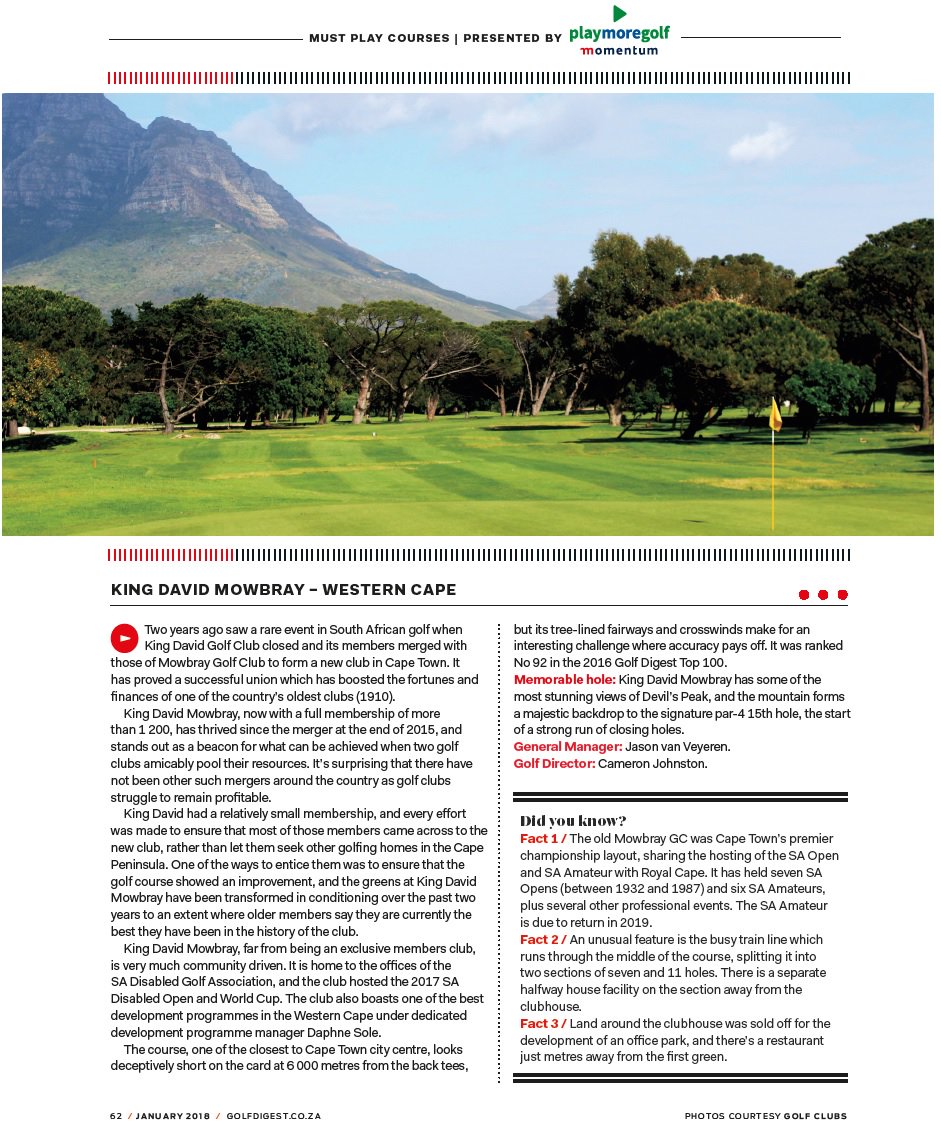 KDM_GC's tweet photo. Did you get to see our feature in the latest Golf Digest Magazine (Jan Issue). If you missed it, here it is. We were selected as "7 courses you must play in South Africa".... Dont hesistate... book your game now! https://t.co/TQeETEeZzA