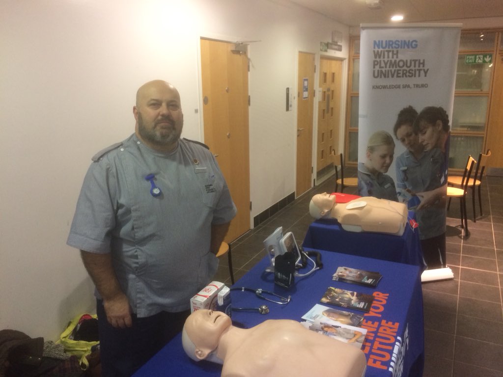 Our 3rd year student Craig Truscott helping to represent Adult #nursing #studentnursing @PUNC14 @PlymUni @punc15spud at the #work+wellbeing day at the KSPa #truroschoolofnursing