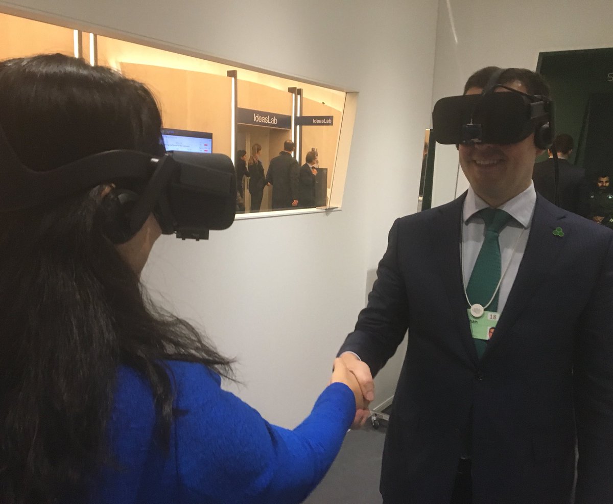 ScienceGallery's tweet photo. Joy Tan @Huawei and Martin Shanahan @IDAIRELAND enjoying #themachinetobeanother #wef2018 https://t.co/FlDtFPdflL