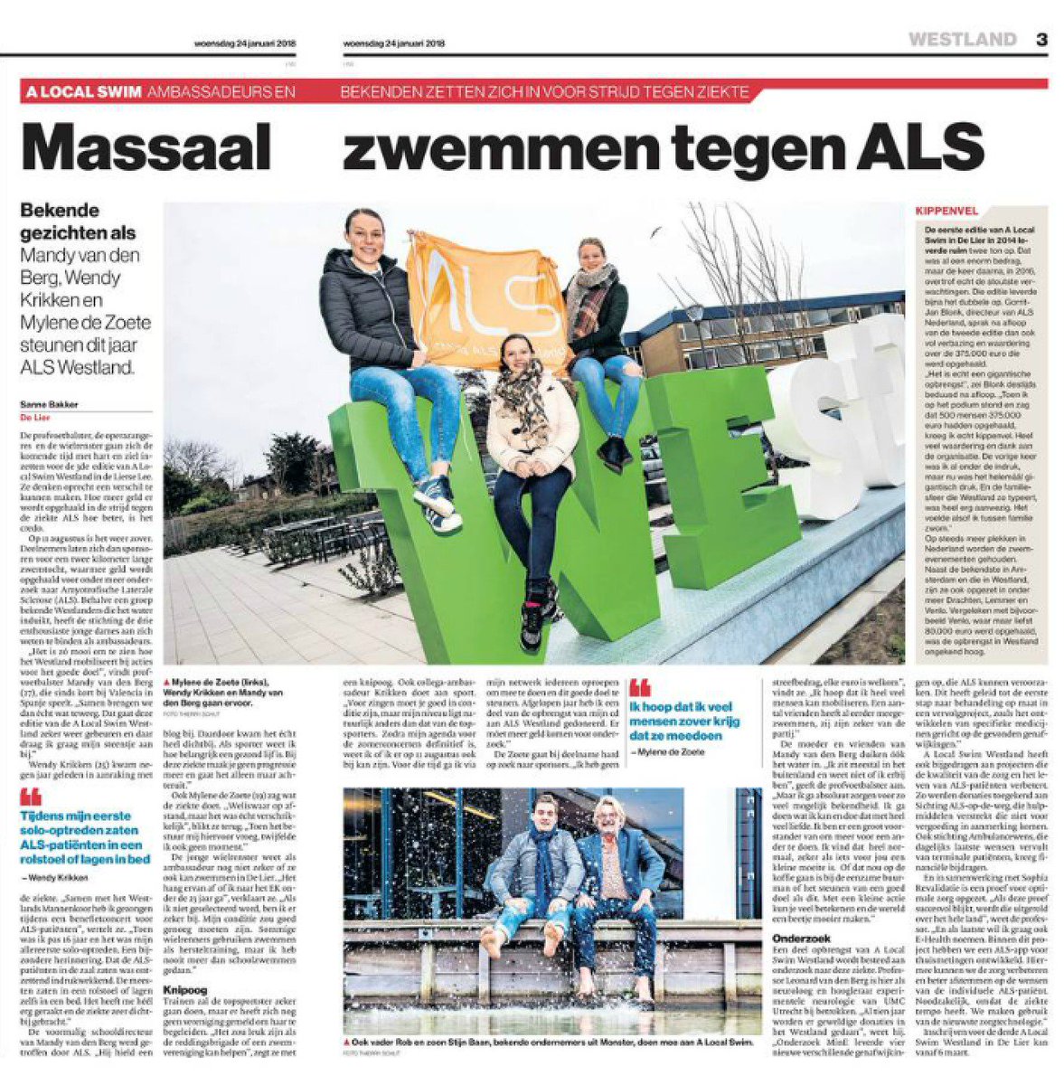 ALS Westland.nl (@als_westland) on Twitter photo Wow! Uitgebreid artikel in <a href="/ADWestland/">AD Westland</a> vandaag. 3 jonge ambassadeurs #ALocalSwim #Westland <a href="/mylenedezoete/">Mylene</a> <a href="/MandyVDBerg4/">Mandy Van Den Berg</a> <a href="/wendykrikken/">Wendy</a> . TOP-meiden zetten zich in voor #ALS Wow! Uitgebreid artikel in <a href="/ADWestland/">AD Westland</a> vandaag. 3 jonge ambassadeurs #ALocalSwim #Westland <a href="/mylenedezoete/">Mylene</a> <a href="/MandyVDBerg4/">Mandy Van Den Berg</a> <a href="/wendykrikken/">Wendy</a> . TOP-meiden zetten zich in voor #ALS