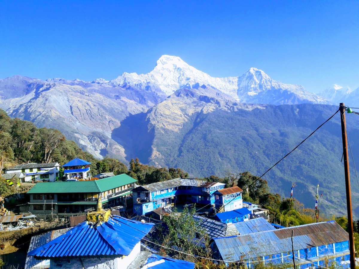 RijalResham's tweet photo. Beautiful Annapurna view from Tadapani Village a week before.
#Tadapani. #Annapurna #Nepal #Mountain #adventure #mountainVibe #tourism #trekking #hiking #himalaya #myTrips #trekWithMe #tourWithMe #wanderlust #Annapurna1 #topOfTheWorld #heabenOnTheEarth #Beauty  #culture https://t.co/n6d1CZFef5
