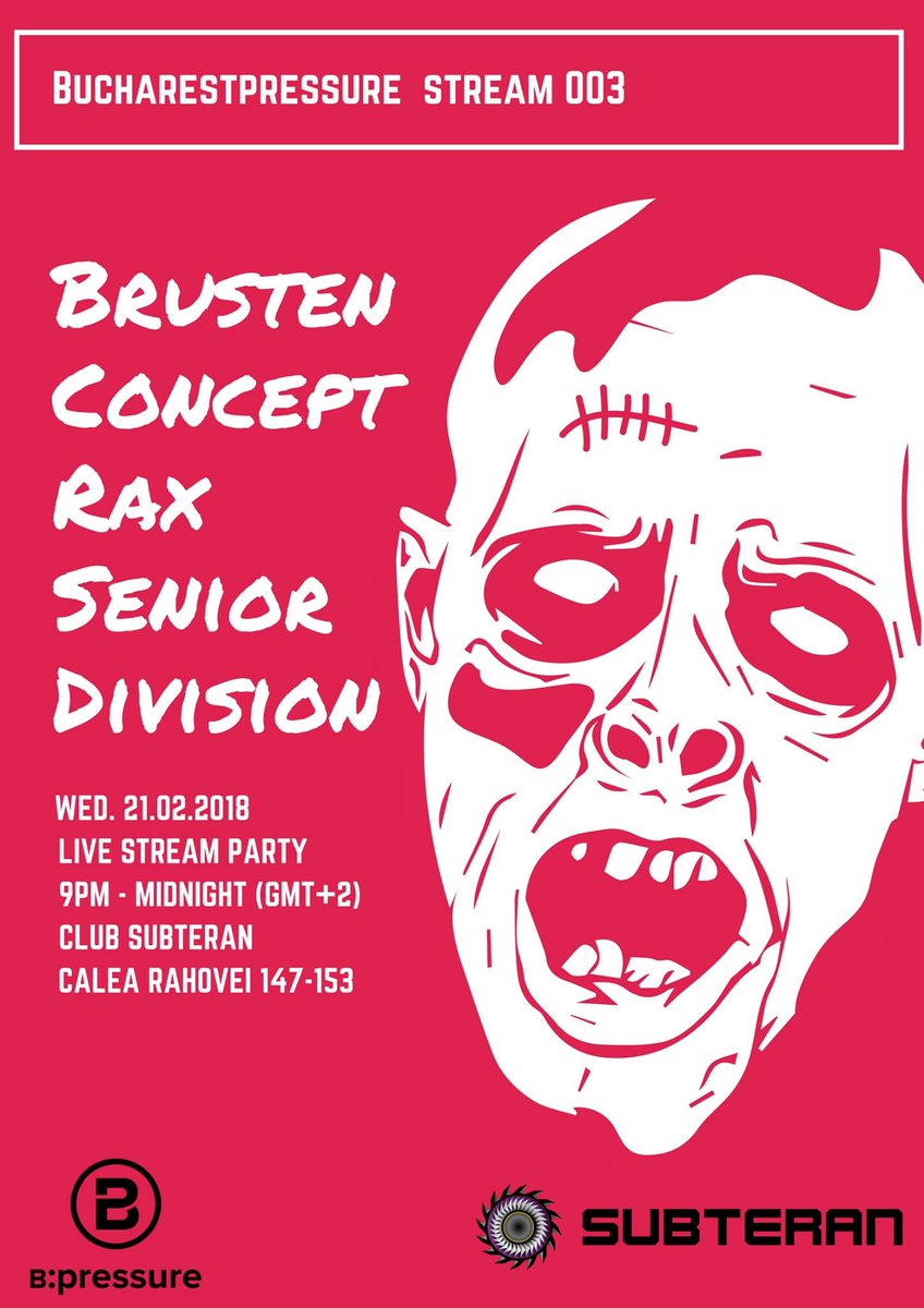 Brustenn's tweet photo. #bucharestpressure stream no. 03
Free entry. #Drumandbass #dubstep #pressure #bucharest #party #event #subteran #underground #bucuresti #electronica https://t.co/PjujVx8qRq