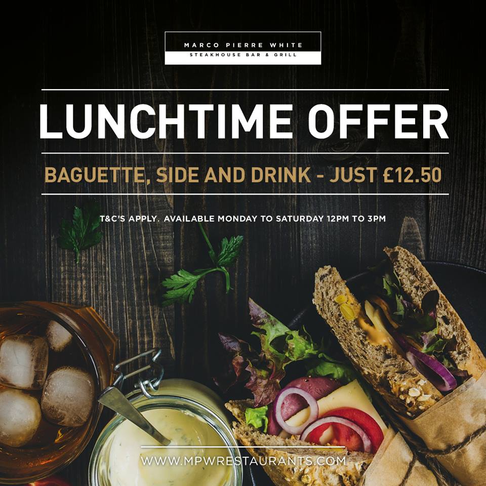 mpwmiltonkeynes's tweet photo. #LUNCHTIMEOFFER - Baguette, side & drink for only £12.50 😍😯 https://t.co/8qsTRXNknx