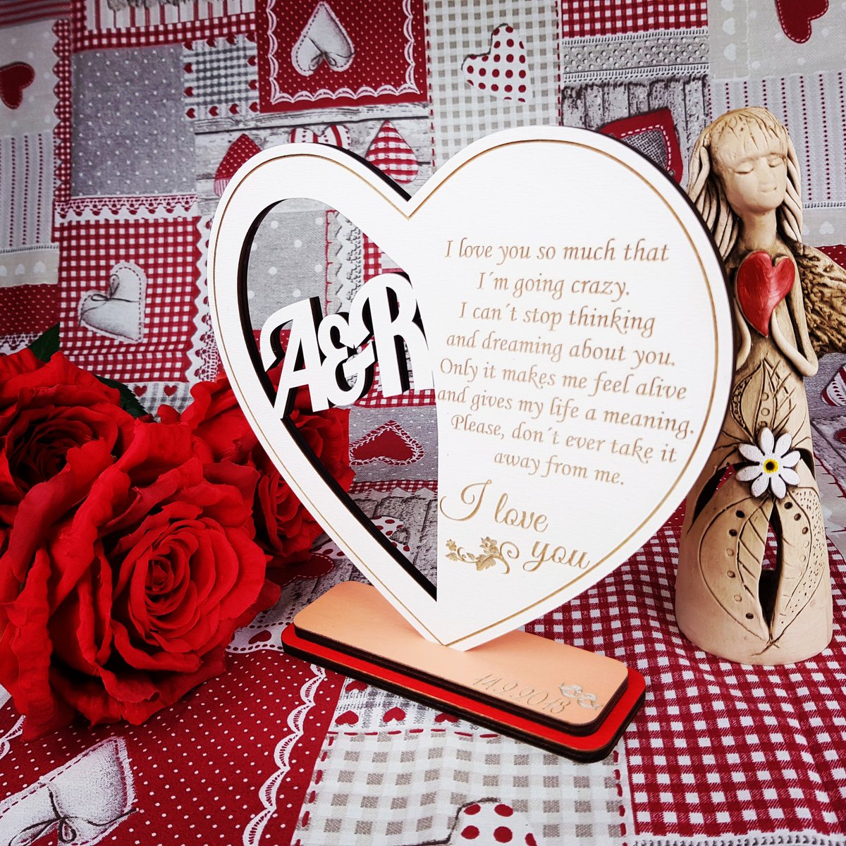 Better than a card. Show your better half how much you love her with your personalized message on this beautiful heart with your initials. 
#love #aicul #ValentinesDay2018 #art