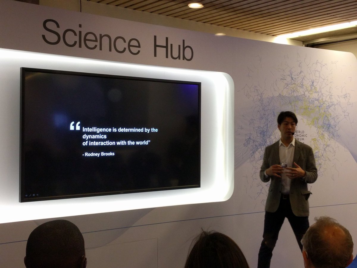 ben7bis's tweet photo. Such an inspiring talk by sangbae Kim about biomimetic robotics in #Davos . @mitmeche @wef #WEF18 #uav https://t.co/3Y3NSA96Pp