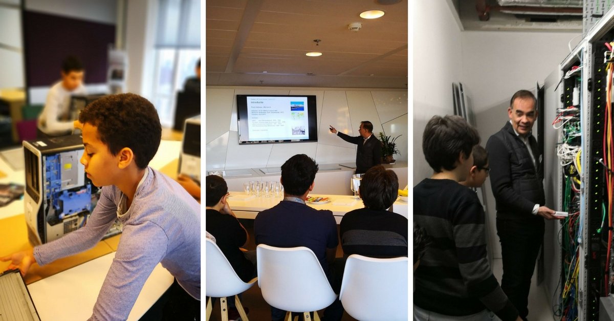 Cardano_NL's tweet photo. Wat doet een IT-manager? En hoe zit een computer eigenlijk in elkaar? Leerlingen van @weekendschool_R kwamen bij Cardano langs om het te ervaren. #educatie #weekendschool https://t.co/LQiQC7rMGk