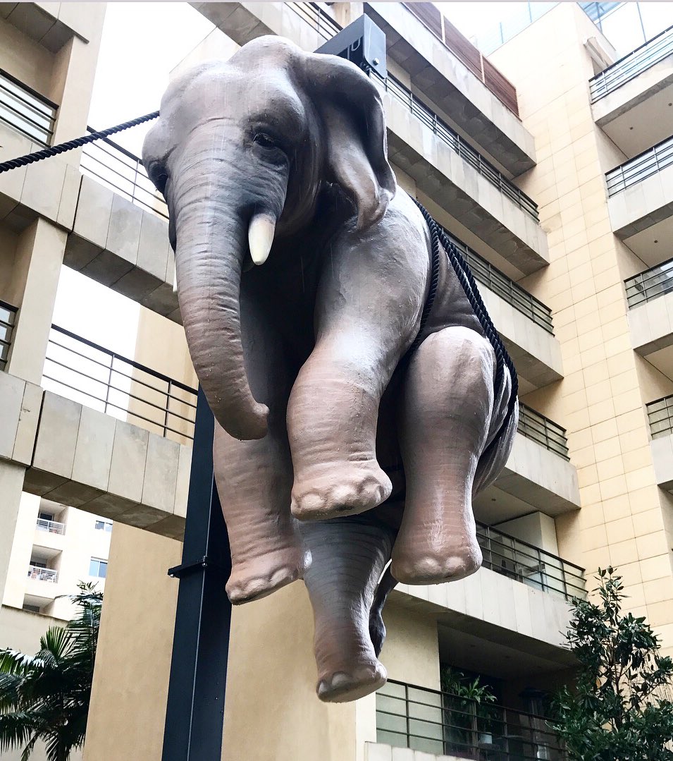 "Marta e l'elefante" by Italian Sculptor Stefano Bombardieri is now part of our magnificent garden display  #MarkHachemGallery