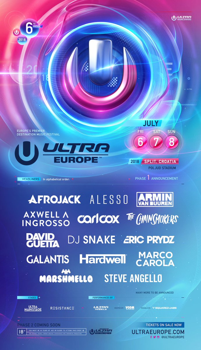 EnterZagreb's tweet photo. iiii evo ga! 
Najskuplji phase 1 lineup Ultre u Splitu! Vidimo se! 😎 https://t.co/gvuhgNAFOC