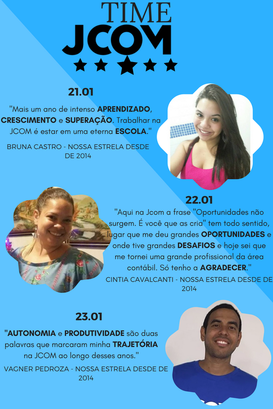 jcomconta's tweet image. Essa semana três grandes estrelas comemoram mais um ano na nossa casa. Bruna Castro, do DP, Cintia Cavalcanti, do Departamento Contábil, e Vagner Pedroza, do Fiscal. 
Pessoal, obrigado por mais um ano fazendo acontecer dentro da JCOM! Que venham mais comemorações assim!