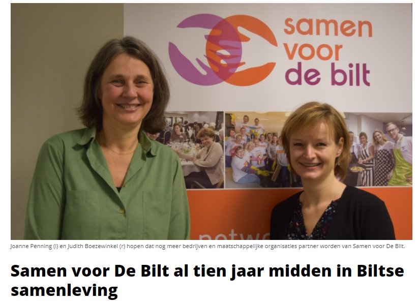 SamenvrDeBilt's tweet photo. Morgen vieren wij ons tienjarig bestaan met onze founders en partners!
Vandaag staan we op de voorpagina van #DeVierklank: 'Samen voor De Bilt al 10 jaar midden in de Biltse samenleving' @gemDeBilt
https://t.co/w0gFUQZ5Yd https://t.co/PqONJtAc1D