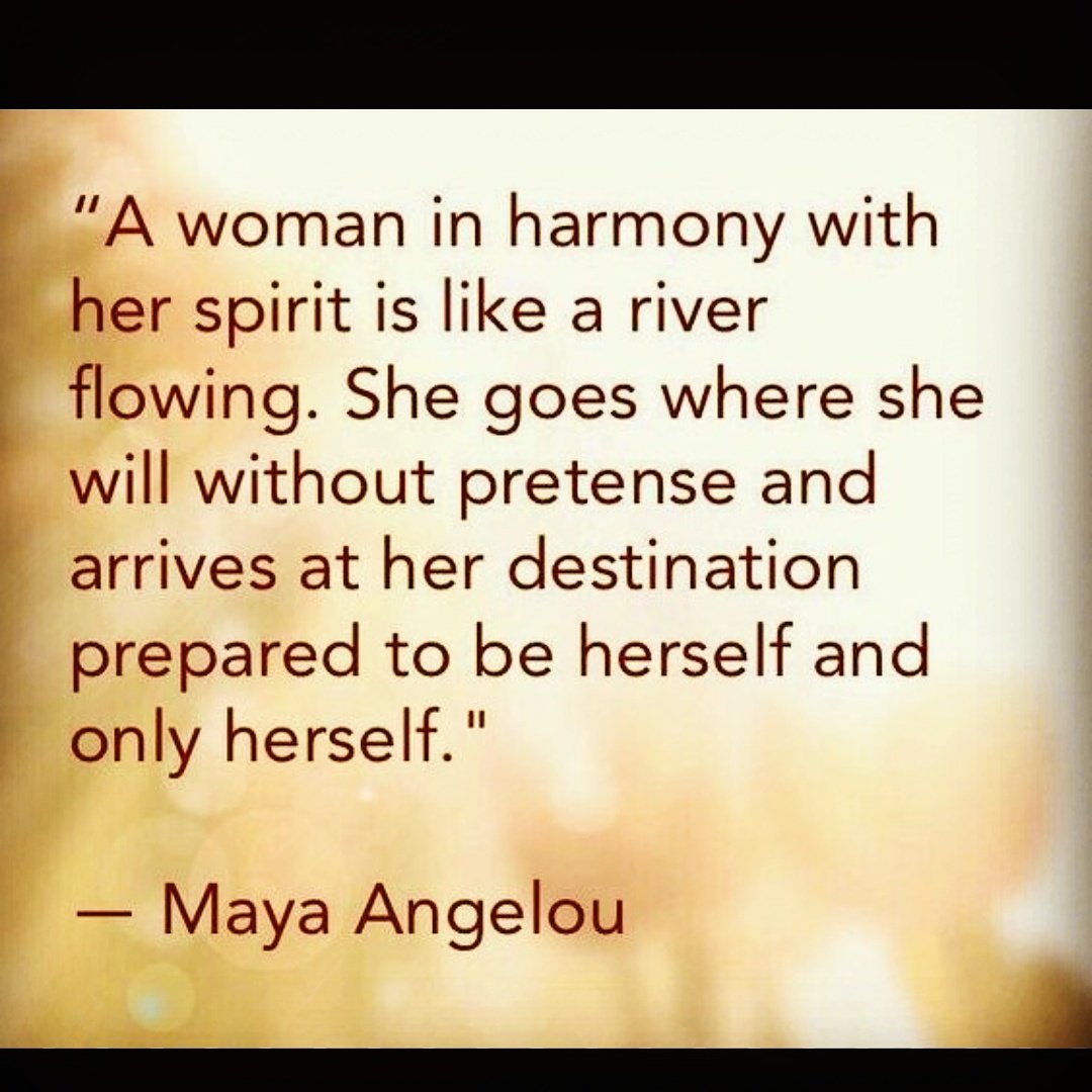 canadian_carrie's tweet photo. "A women in harmony is like a spirit is like a river flowing. She goes where she will without pretense and arrives at her destination prepared to be herself and only herself." Maya Angelou" #GoJo #WomenWednesday #StephensonEvents https://t.co/M9pADzFMvU
