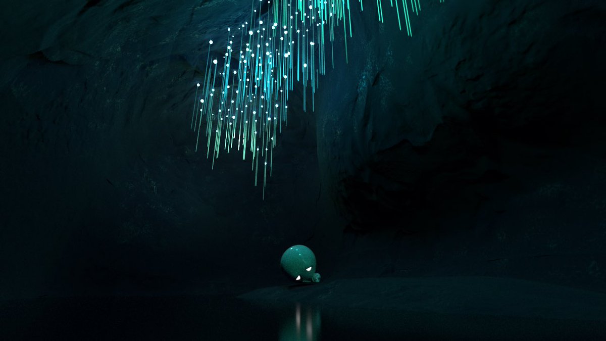 LighterDarkFilm's tweet photo. #3D #render from Scene 1.  Who’s excited to see the #finished #film? I know @andyFAVFX is 

#Glowworms #cave #animation #character #reflection #displacementmap @FalanimationVFX #lights #lighterdarkfilm https://t.co/rSwtxG5aUr
