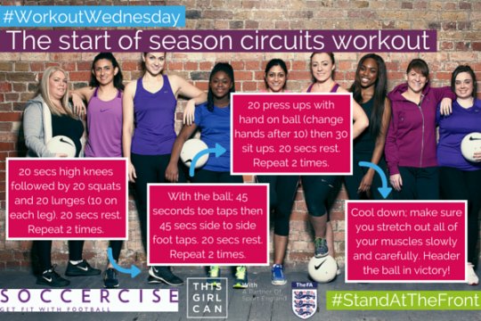 ActiveAtWorkCD's tweet image. ⚽ This #WorkoutWednesday why not try this Soccercise workout created by @EMDForLife all you need is a football and a little bit of space! ⚽