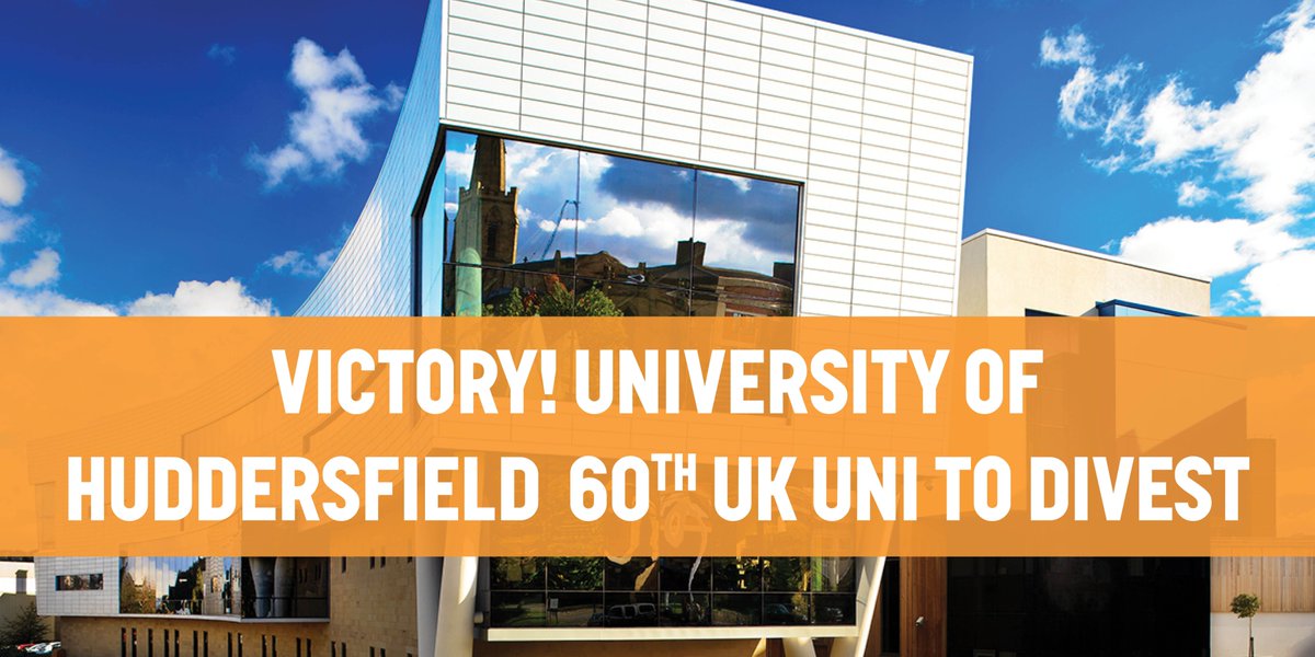 billmckibben's tweet photo. Big win in England, where  Huddersfield becomes 60th university to divest--more than 1/3 of all the schools in the UK! Thanks to so many who fought! https://t.co/tFzjIMA4X3
