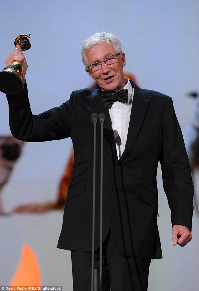 PaulOGrady_FC's tweet photo. Here it is folks! #PaulOGrady with his Special Recognition Award for his series #pogdogs.  Thanks to everyone who voted for the factual entertainment category  sadly he didn't get that one but this was a great surprise @ITV @BDCH  @OfficialNTAs  #NTAs #pogfans https://t.co/ZTdsoiFG5N