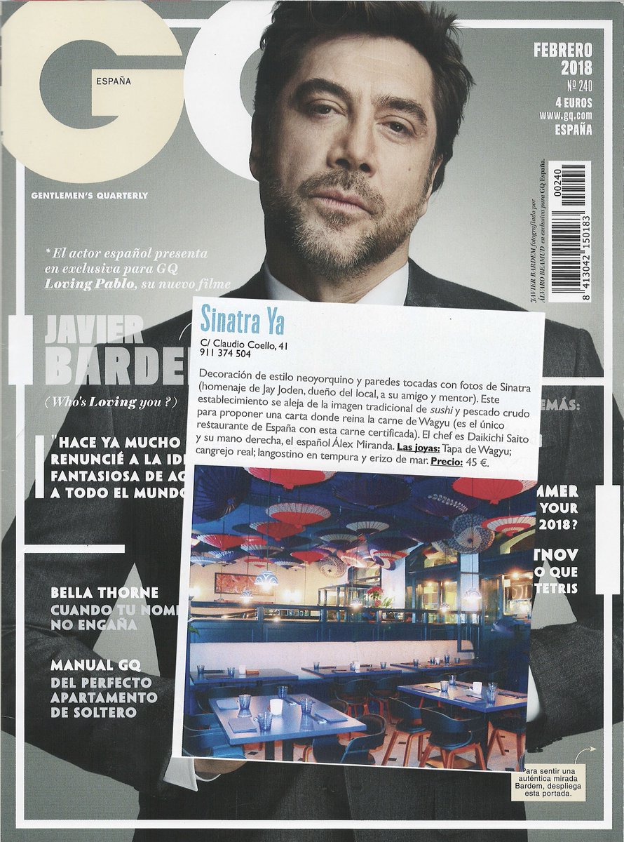 SinatraYaMadrid's tweet photo. Esta vez es la revista @GQSpain la que habla de nosotros. Parece que les hemos gustado... Millones de gracias ¡Y gracias a todos! ¡Que no se nos quiten nunca estas ganas de hacerlo bien!
#TheyCantTakeThatAwayFromMe #FrankSinatraSongs #SinatraYaRules https://t.co/RdQuKEipjm