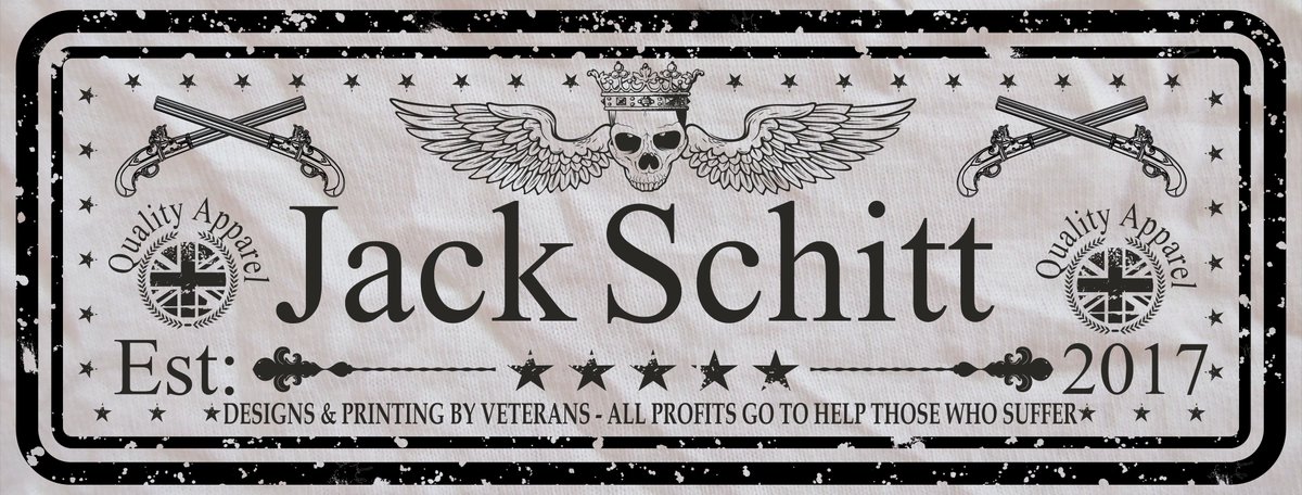 viacharity's tweet photo. JACK SCHITT QUALITY APPAREL

A new clothing line conceived entirely by veterans. Designed and Printed by veterans with ALL profits going directly to helping those who suffer.

Please give them a follow and RT @jackschittqa  #JACKSCHITT

@TrevorCoultMC @LNTBushcraft @AndoverAd https://t.co/KTHSVzac8D