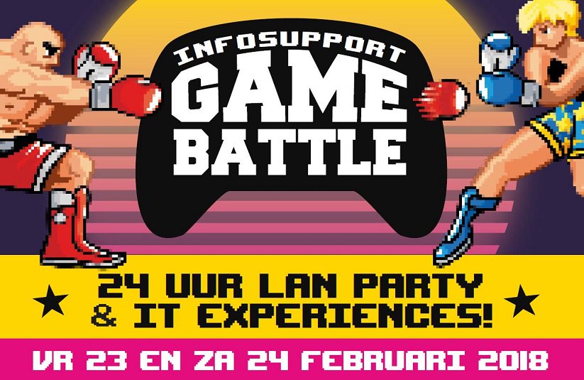 ICT_Campus's tweet photo. De @InfoSupportBV Game Battle komt steeds dichterbij! Koop je ticket al vanaf slechts 12,50 euro inclusief ontbijt, lunch en diner. https://t.co/K2jg0NtDb9 https://t.co/ZbIoB9PRxV