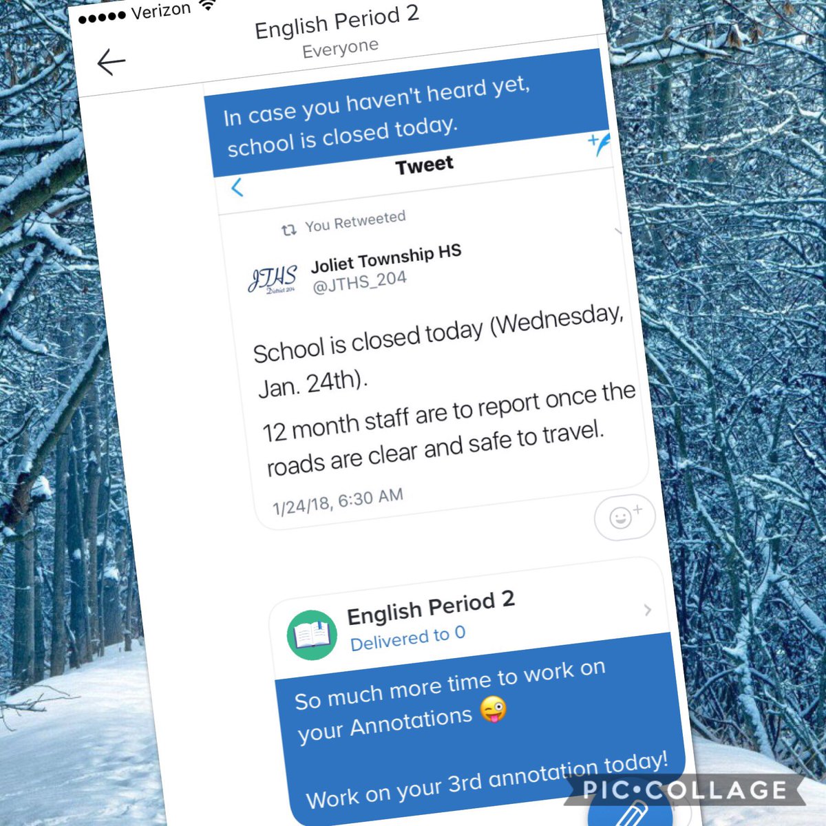 ccisdmaslowski's tweet photo. Love @RemindHQ to stay connected with Ss . School closing doesn't mean learning has to stop! #jtlearn #Motivate2Educate https://t.co/bPfHKVxYte