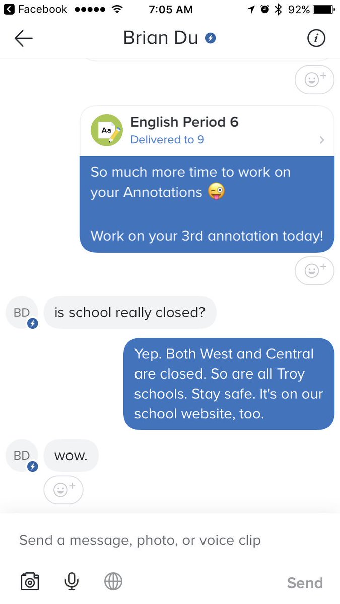 ccisdmaslowski's tweet photo. Love @RemindHQ to stay connected with Ss . School closing doesn't mean learning has to stop! #jtlearn #Motivate2Educate https://t.co/bPfHKVxYte