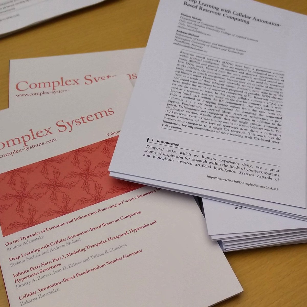 stenichele's tweet image. Just received some copies of the Complex Systems journal vol. 26 n. 4 with our new article on #DeepLearning with Cellular Automaton-based #ReservoirComputing 😀 #ArtificialIntelligence #ComplexSystems