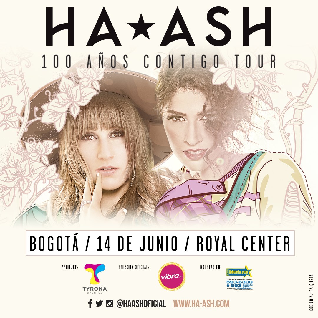 Tuboletaoficial's tweet photo. Ha*Ash contigo en #Bogotá  14 de Junio. Entradas disponibles ¡YA! únicamente en #TuBoleta presenta Tyrona Eventos  💖🎵

COMPRA YA ... 👉👉👉 #TuBoleta  https://t.co/djBlqEkonI https://t.co/E7T0Ka5h2N