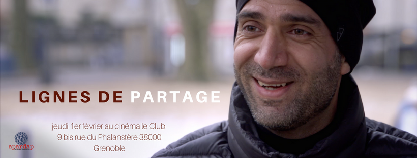 APARDAP38's tweet photo. Le film #lignesdepartage, co-produit par l'@APARDAP38 , sera diffusé le jeudi 1er février au #cinéma 🎥 Le Club à #Grenoble à 19h45.
Venez nombreux ! https://t.co/F5VbK6eBqZ