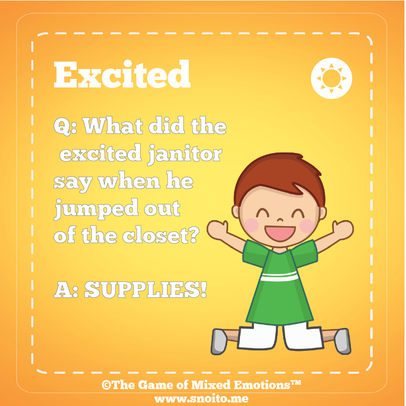 MxdEmotionsGame's tweet photo. Dare you not to chuckle at this one. 
What did the excited janitor say when he jumped out of the closet?...

https://t.co/rt1T0dcmi3

#joy #emotions #happiness #mindfulness #SchoolPsych #psychology #teaching #education #sel #inspiration https://t.co/K1QB5twgKS