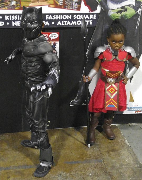 Lupita_Nyongo's tweet image. Welcome to #WakandaWednesday! Leading up to the film's premiere, I will be showcasing YOUR #BlackPanther cosplay every Wednesday. First up is the Children of Wakanda! They might have more swagger in the costumes than @ChadwickBoseman and I do... #Regram #MarvelHeaux