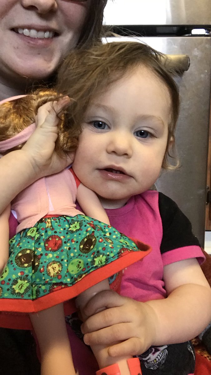 StitchUponaTime's tweet photo. This doll now has a doll of her own. I think she needs some matching billy outfits, what do you think? https://t.co/Hzfhd3wyn6