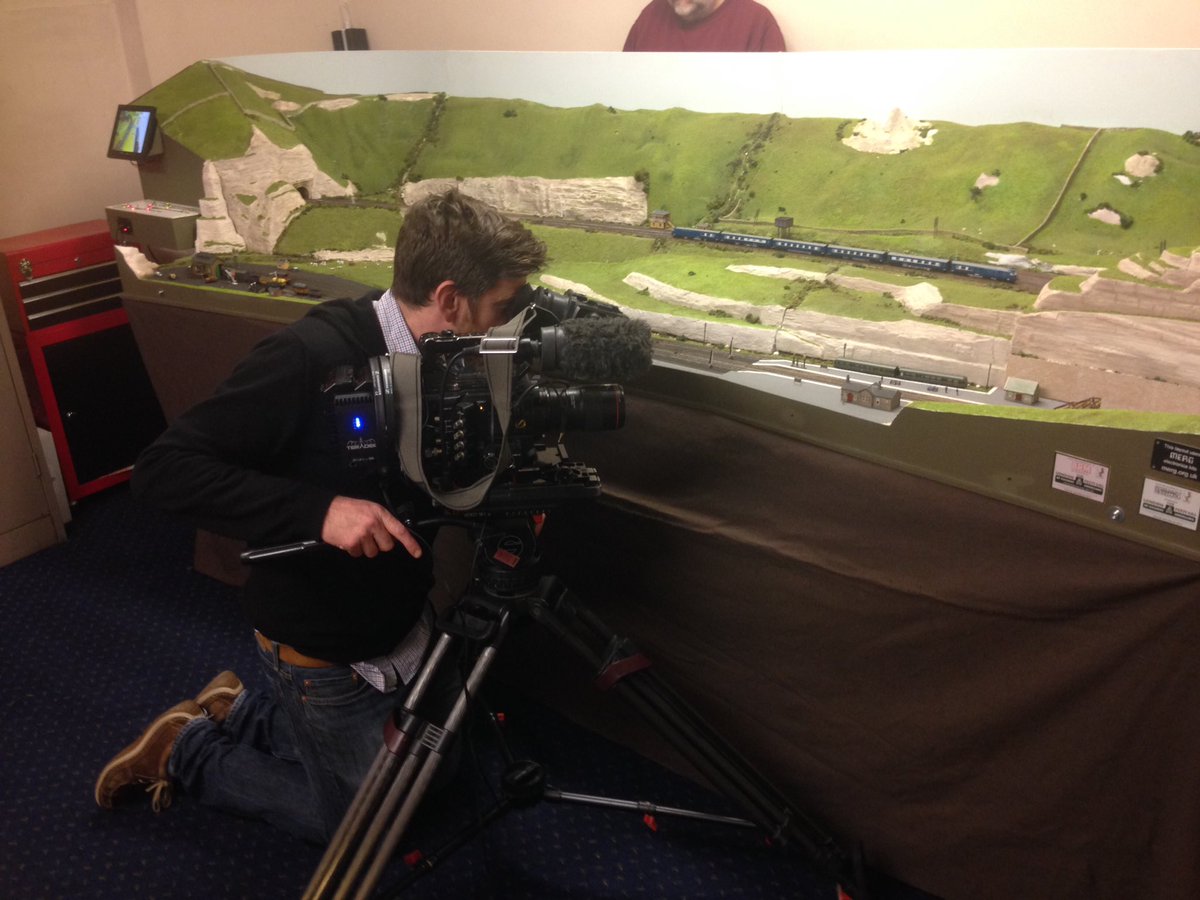 Lacey being filmed by ITV <a href="/ModelRailClub/">Model Railway Club</a>
