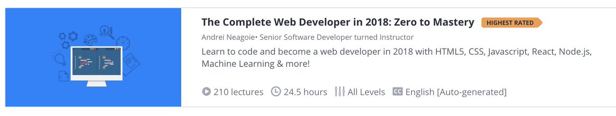 AndreiNeagoie's tweet image. Officially have the HIGHEST RATED badge on udemy. Thank you for everyone who has reviewed (almost 1,000 students). The Complete Developer in 2018 is the highest rated web dev course on udemy!!
