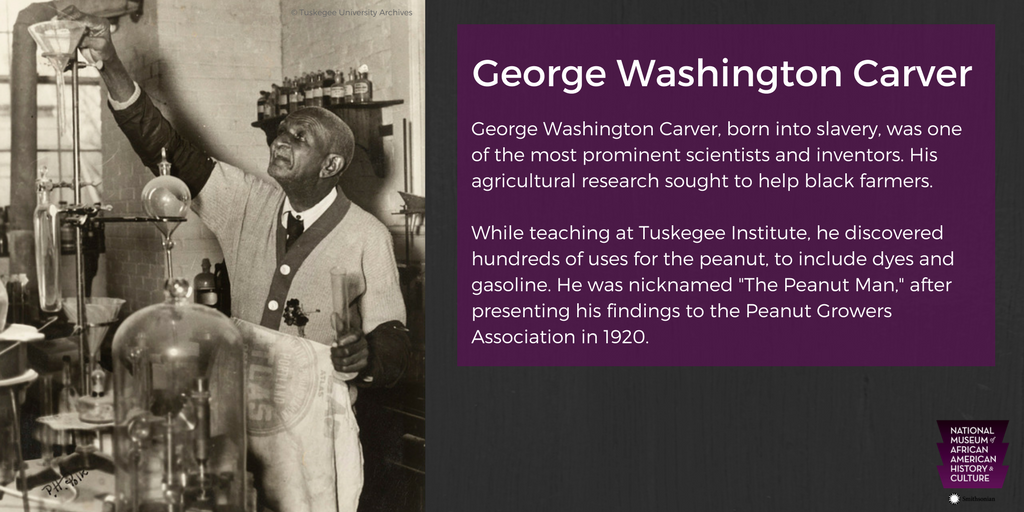 NMAAHC's tweet photo. George Washington was a renowned botanist and inventor. Although he didn't invent peanut butter, his extensive research on the uses of the peanut🥜 earned him the nickname, "The Peanut Man." #NationalPeanutButterDay https://t.co/kQHWYZBKJr