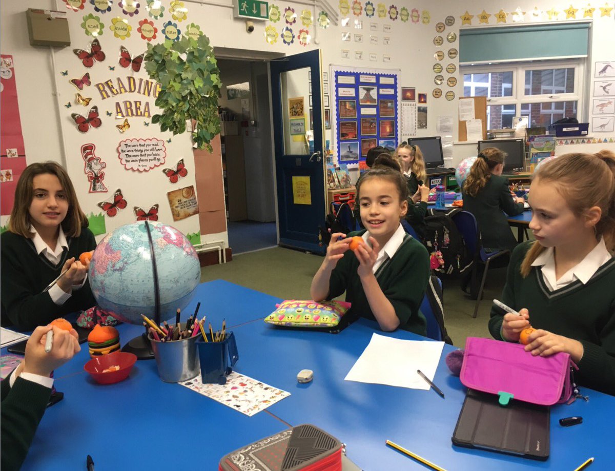 BHPrepKS2's tweet photo. Year 5 mapping out the world on an orange in order to understand map projections #understandingtheglobe #mapprojections #sharpiefun https://t.co/fOSnsYRtjR