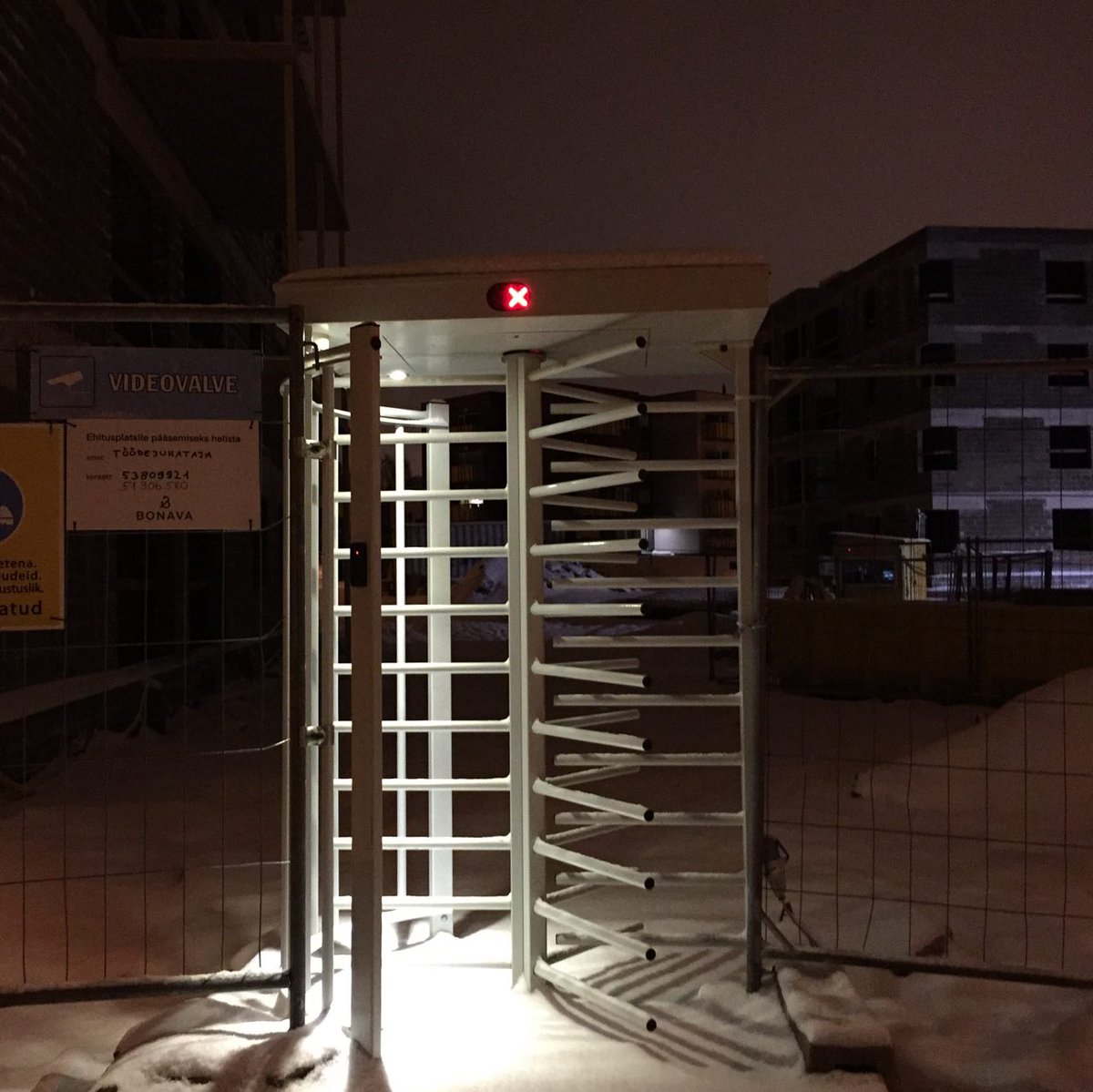 Praktika T-10 full-height #turmstiles are not afraid of snowstorms💪🌧️❄️Tallin, Habersti. -10 degrees #accesscontrol #Oxgard <a href="/security/">.Security</a>