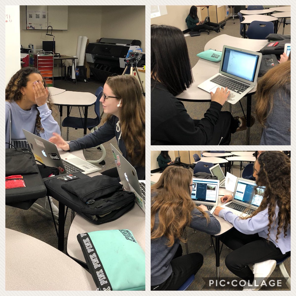 Perezs220's tweet photo. Writing some html code on this icy morning. #stallions93 #ccsd93 #GirlsWhoCode https://t.co/sGl5DWfBgr