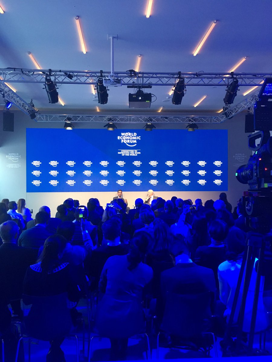 boloh's tweet photo. “Data belongs to the user, and as companies we are only stewards of it - and AI will only make it easier to put the user in the center.” - @sundarpichai #wef18 #davos https://t.co/Iok05RuMp2