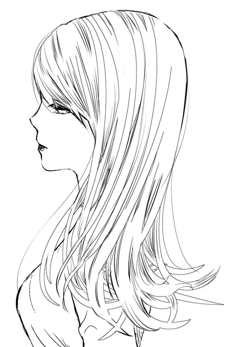 原稿の横で唐突に髪の毛を描く練習を始める… 