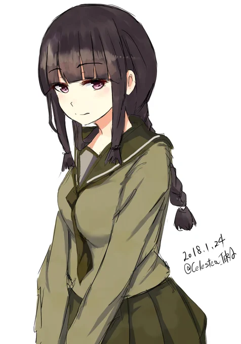 #艦これ版深夜の真剣お絵描き60分一本勝負
#艦これ版真剣お絵描き60分一本勝負_20180124
北上サマ 