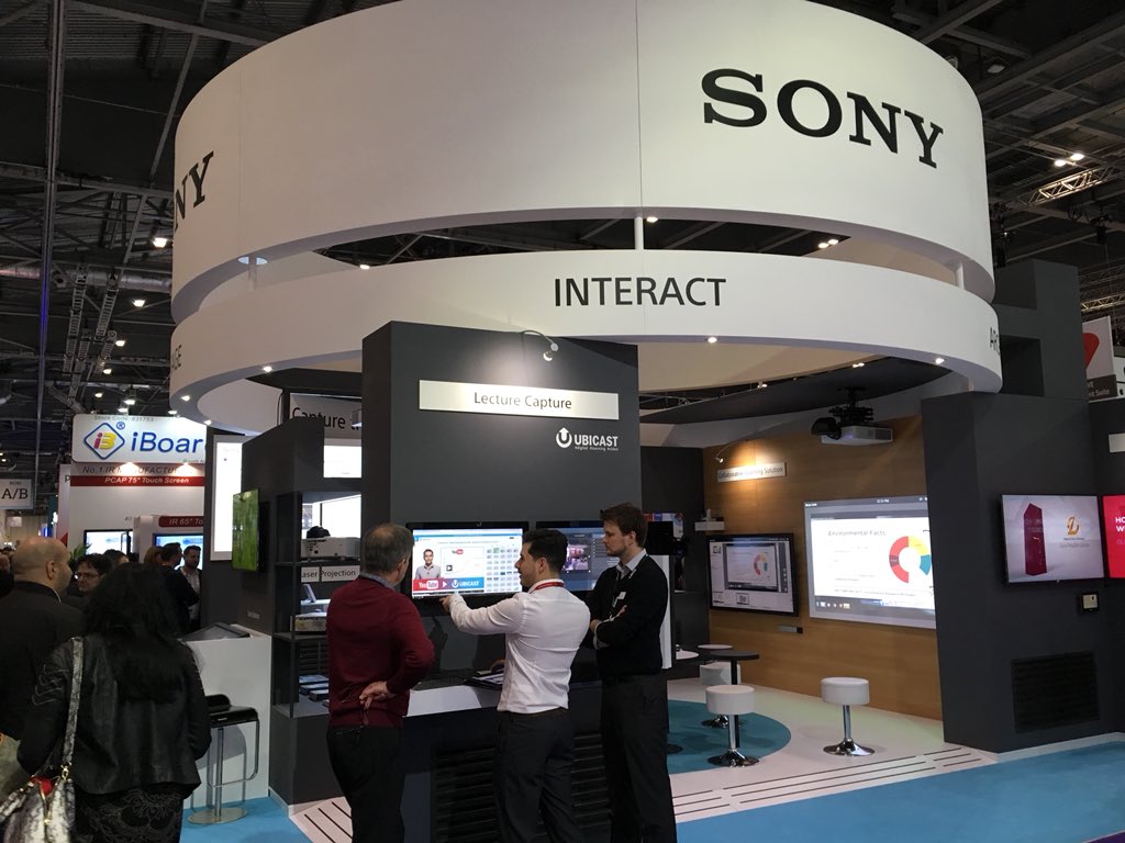 tympani_video's tweet photo. Great to be on the #Sony stand with our partner @ubicast_video at @bett_show #BETT #LandD #VideoOnDemand #InteractiveLearning #interactivePresentationRecording https://t.co/708mgBVaEj