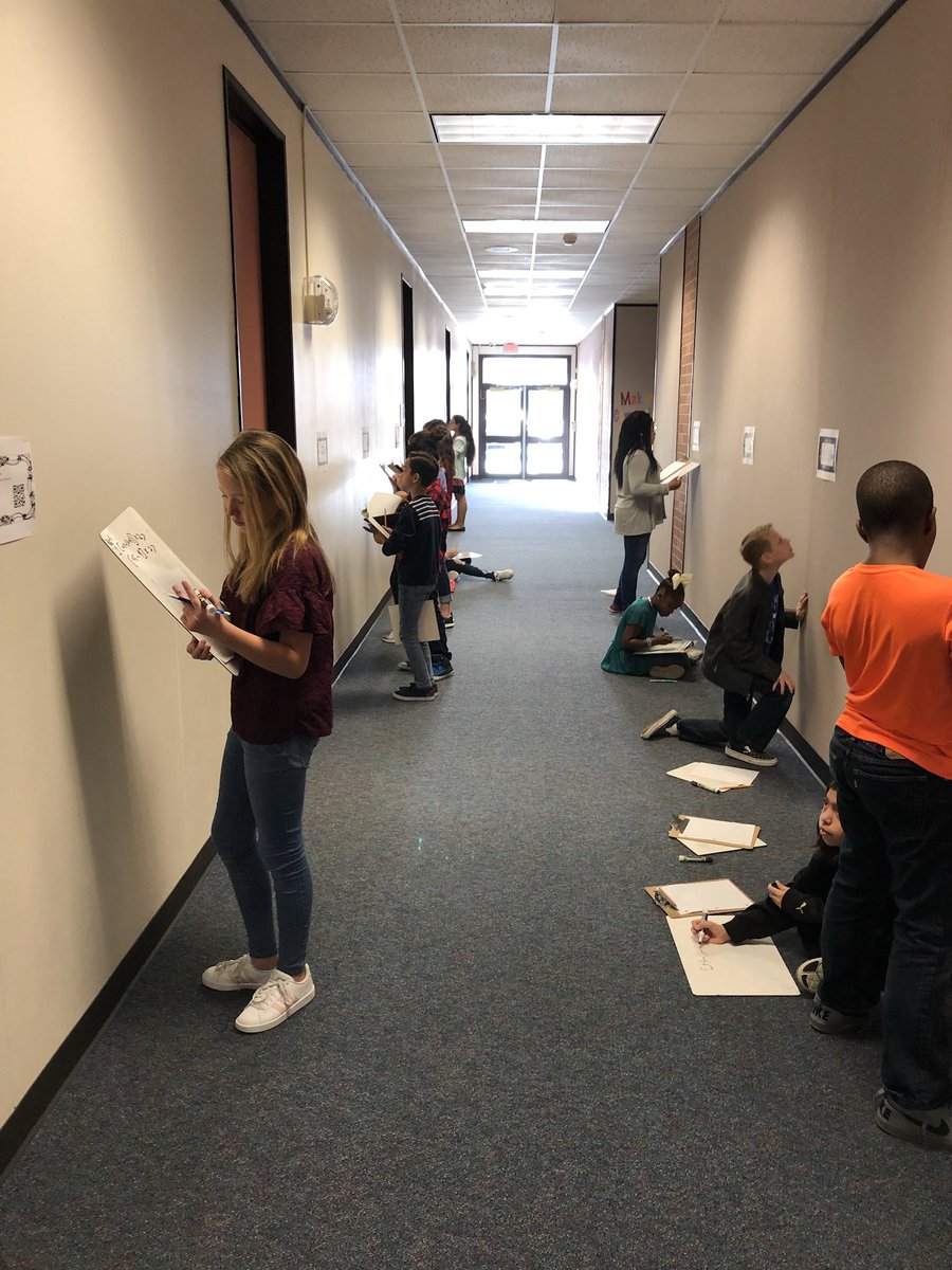 MrsSlaydon's tweet photo. Math gallery walks for the win! #5thmath #schultz5th @SchultzKISD https://t.co/jrxIuwKAdr
