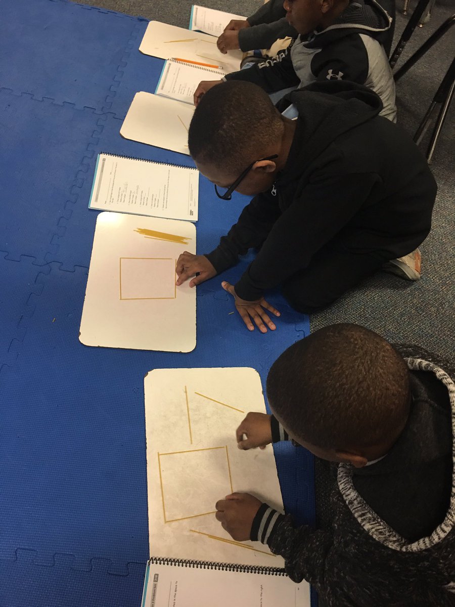 Students are building, identifying, and analyze  two-dimensional shapes with specified attributes using spaghetti noodles.