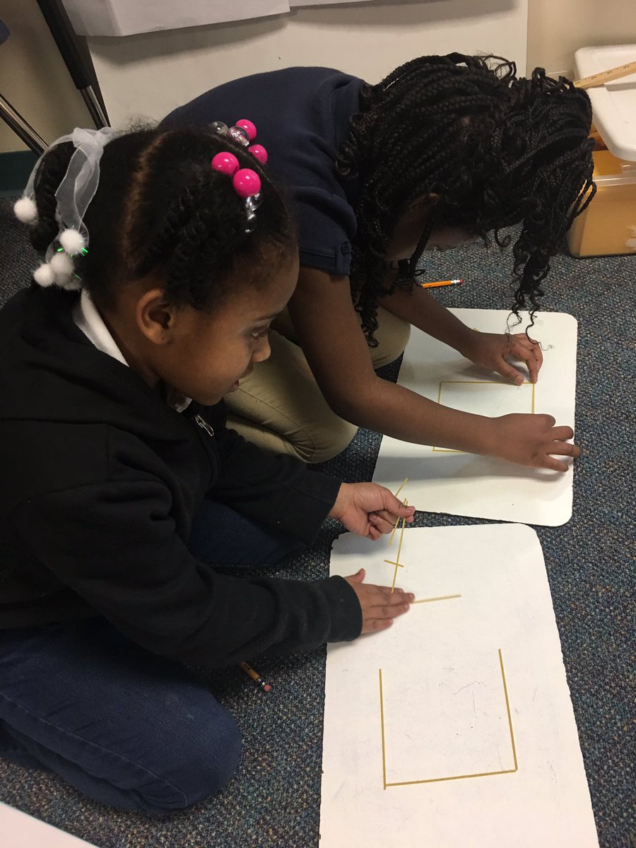 lorettadailey35's tweet photo. Students are building, identifying, and analyze  two-dimensional shapes with specified attributes using spaghetti noodles. https://t.co/tcSTC8NHiF