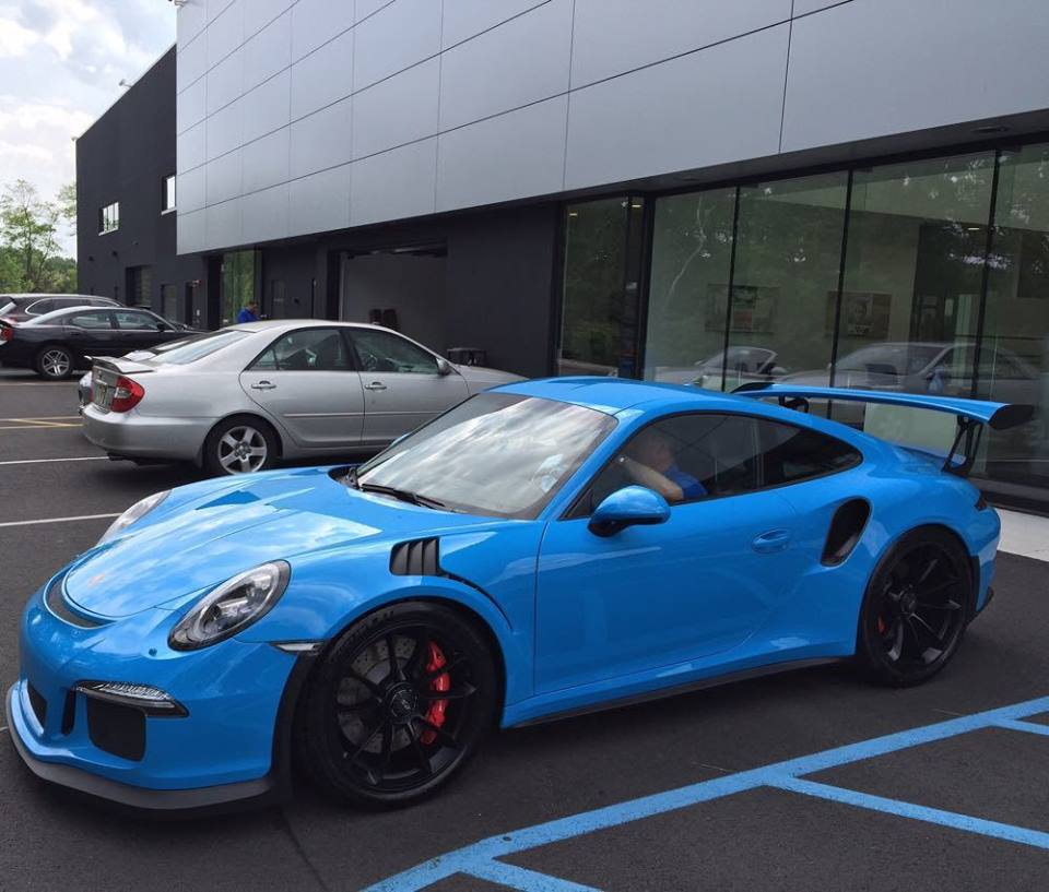 The Porsche GT3RS in Mexico Blue is truly a stunning car! #paulmillerporsche #paulmiller #porsche #porschegt3rs