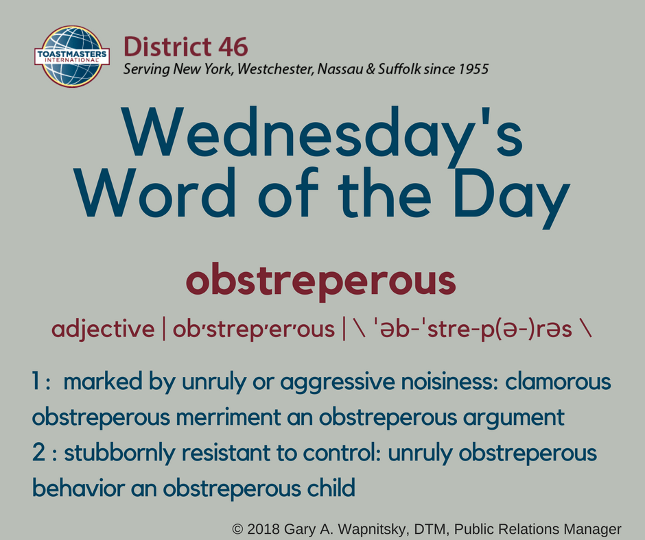 District46TM's tweet photo. #Toastmasters #WednesdayWisdom #WordOfTheDay #District46TM @ToastmastersInt https://t.co/ko2pMVNM9q