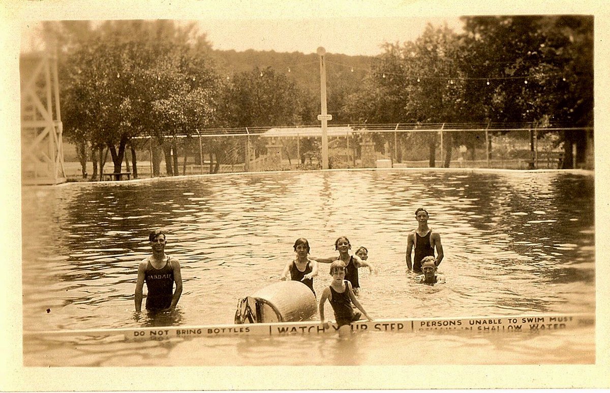Picture of the Plunge circa 1925.  The swimsuits were rented from the park by the swimmers.  Photo courtesy of Victor Cox the grandson of the Park’s founder H.J. Cox and also an early Mayor of Glen Rose.